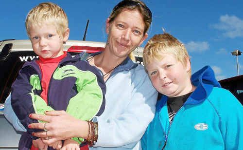 Tracey Latta, with her sons Deakin Warren, 4, and Daimon Warren, 10. Tracey Latta, with her sons Deakin Warren, 4, and Daimon Warren, 10.
